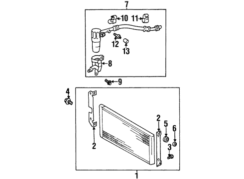 2000 Chevy Prizm A/C Condenser, Compressor & Lines Diagram