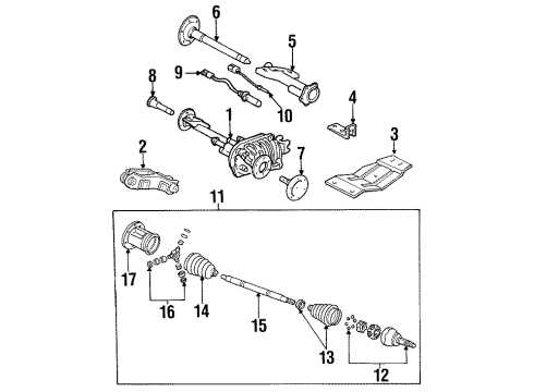 1990 Chevy C3500 Carrier & Front Axles Diagram