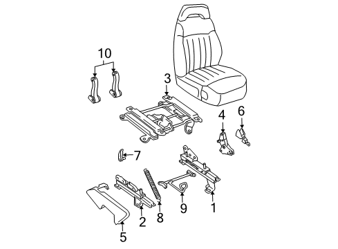 2000 GMC Jimmy Tracks & Components Diagram