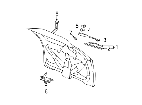 2002 Buick Rendezvous Lift Gate - Wiper & Washer Components Diagram