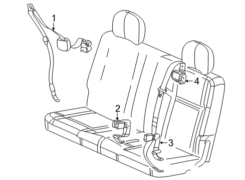 2005 Saturn Relay Rear Seat Belts Diagram 2 - Thumbnail