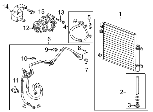 2013 Chevy Spark A/C Condenser, Compressor & Lines Diagram