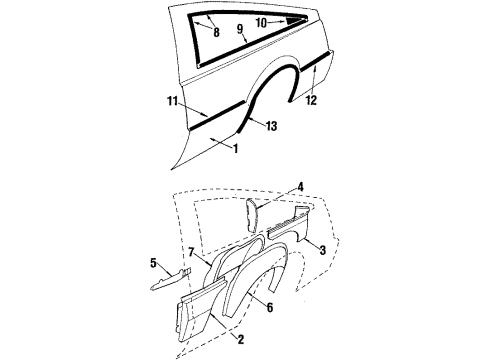 1986 Buick Skyhawk Nameplate, Rear Diagram for 20161859