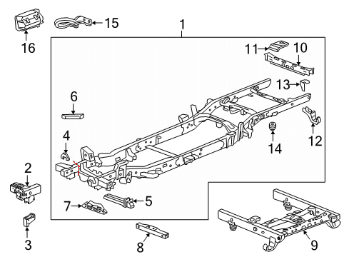 2019 Chevy Silverado 1500 LD Frame & Components Diagram