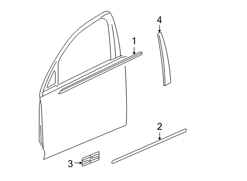 2012 Chevy Impala Exterior Trim - Front Door Diagram