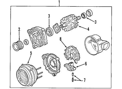 2000 Cadillac Catera Alternator Diagram for 90543012