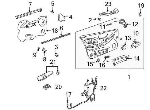 2001 Pontiac Bonneville Armrest, Passenger Side Diagram for 16830192