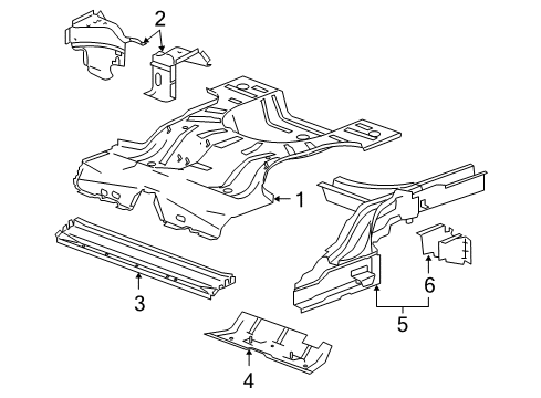 2007 Pontiac G6 Rear Floor Pan Diagram for 15299684
