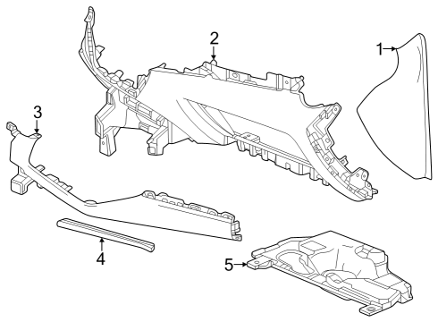 2024 Chevy Trax Trim Pad, Jet Black Diagram for 42841337