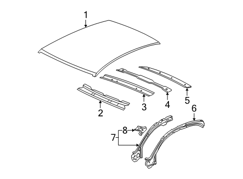 2012 Chevy Malibu Roof & Components Diagram