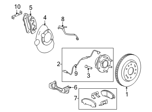 2009 Chevy Suburban 1500 ABS Sensor, Rear Diagram for 20981133