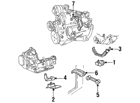 1985 Buick Century Engine & Trans Mounting Diagram 3 - Thumbnail