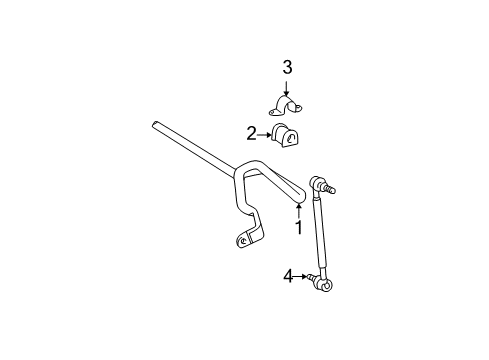 2004 Pontiac Vibe Front Suspension, Control Arm, Stabilizer Bar Diagram 2 - Thumbnail