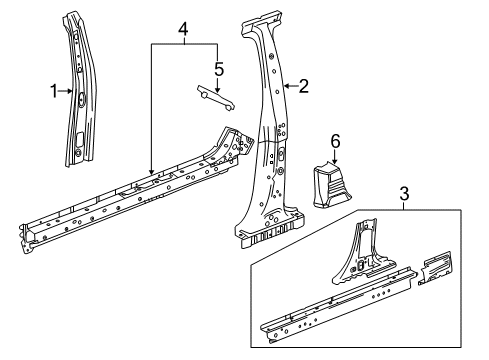2022 Chevy Trax Center Pillar & Rocker Diagram