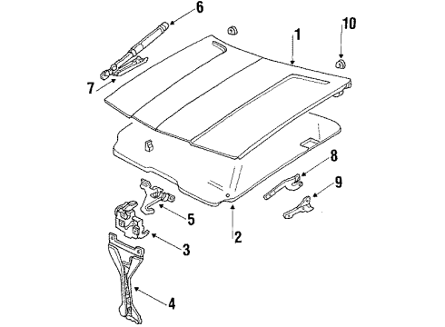 1985 Buick Skylark Hood & Components Diagram