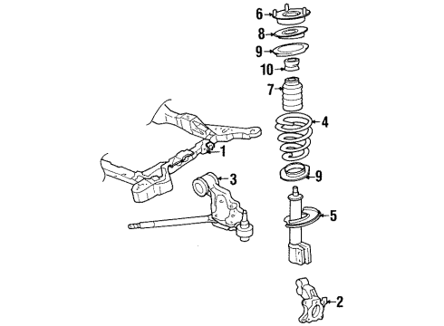 1990 Oldsmobile Toronado Front Suspension Components, Lower Control Arm, Stabilizer Bar Diagram