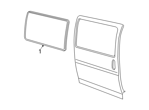 2012 Chevy Express 2500 Side Loading Door - Glass & Hardware Diagram 2 - Thumbnail