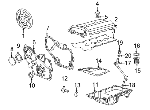 2002 Chevy Cavalier Engine Parts & Mounts, Timing, Lubrication System Diagram 4 - Thumbnail