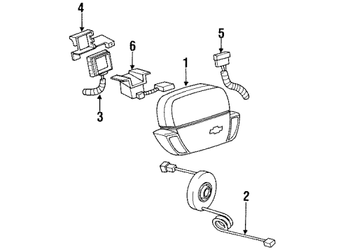 1995 Chevy Beretta Impact Sensor Diagram for 16177449
