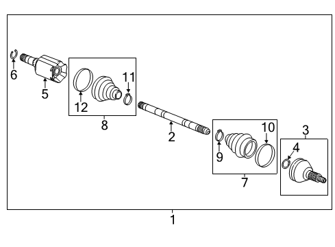 2012 Chevy Impala Drive Axles - Front Diagram