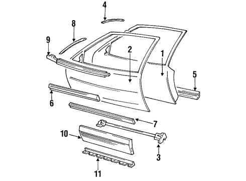 1989 Pontiac Grand Prix Nameplate, Front Diagram for 10230992