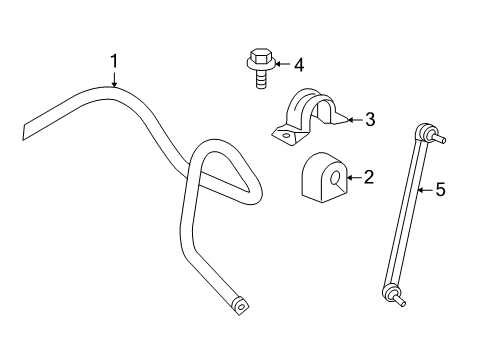 2008 Pontiac Torrent Stabilizer Bar & Components - Front Diagram