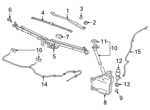 2017 Chevy Cruze Wiper Blade, Passenger Side Diagram for 39102794