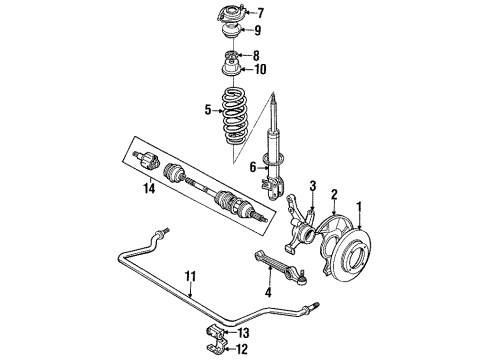 1987 Chevy Sprint Steering Knuckle Diagram for 96055818