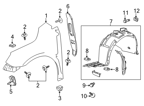 2016 Buick LaCrosse Fender & Components Diagram