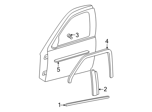 2004 Oldsmobile Alero Exterior Trim - Front Door Diagram