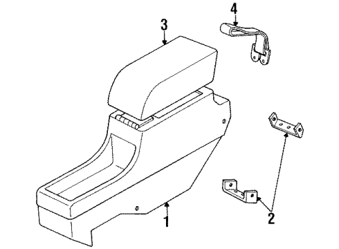 1992 Pontiac Grand Prix Console Base Diagram for 12511266