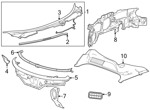 2021 Chevy Corvette Cowl Diagram