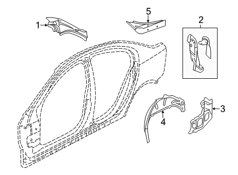 2013 Chevy Caprice Inner Structure - Quarter Panel Diagram