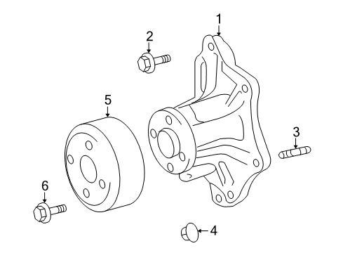 2010 Pontiac Vibe Water Pump Nut Diagram for 94856668