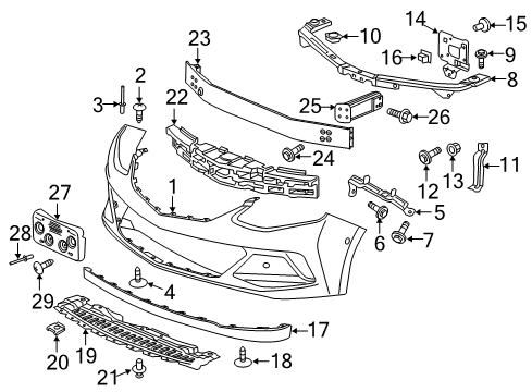 2018 Chevy Volt Front Bumper Diagram