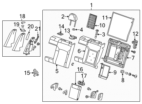 2017 Chevy Impala Rear Seat Components Diagram 2 - Thumbnail
