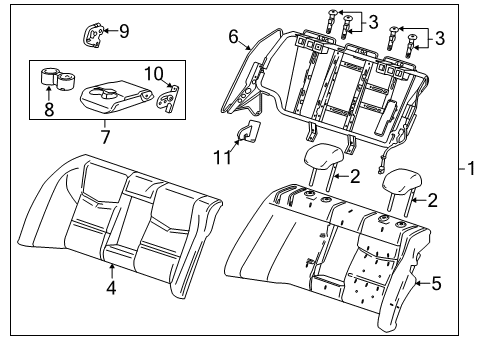 2018 Cadillac CTS Seat Back Pad, Rear Diagram for 84198826