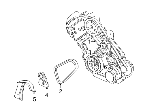 2000 Cadillac Seville Belts & Pulleys Diagram