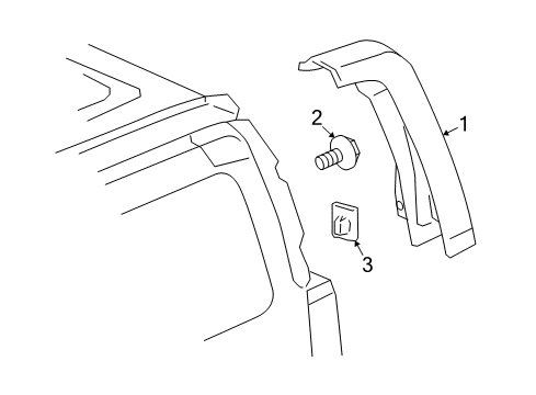 2008 Hummer H3 Exterior Trim - Rear Body Diagram
