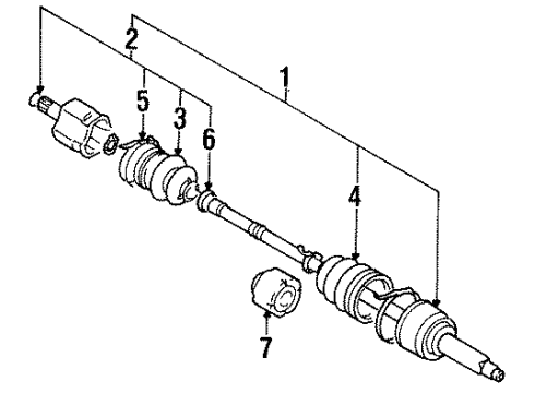 2000 Chevy Metro Axle Assembly, Front Passenger Side Diagram for 30018137