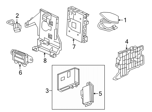 2018 Cadillac XT5 Communication System Components Diagram