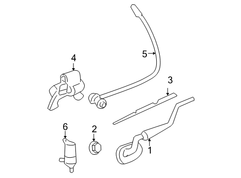 2004 GMC Envoy XUV Rear Wiper Components Diagram