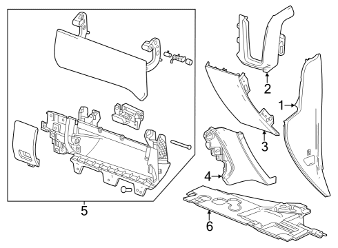 2023 GMC Sierra 1500 Filler Panel, Lower Passenger Side Diagram for 84961432