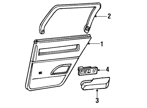 1995 Buick Roadmaster Weatherstrip, Rear Driver Side Diagram for 16669904