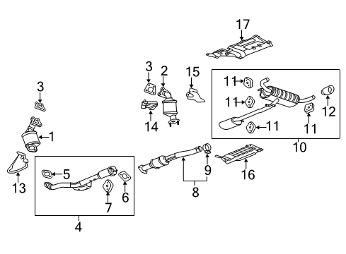 2012 Chevy Equinox Converter & Pipe Clamp Diagram for 20911074