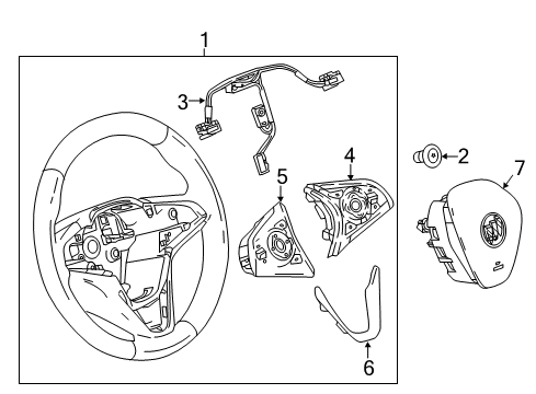 2018 Buick Regal TourX Steering Wheel, Black Diagram for 84171209