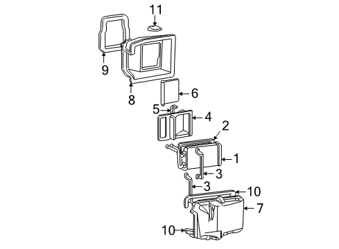1997 Chevy S10 Heater Core & Control Valve Diagram