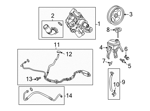 2009 Pontiac Torrent Power Steering Pressure Hose Diagram for 20779829