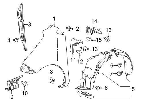2013 Chevy Spark Fender & Components Diagram
