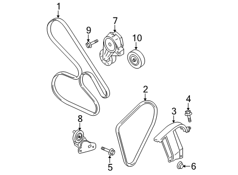 2007 Cadillac DTS Belts & Pulleys Diagram